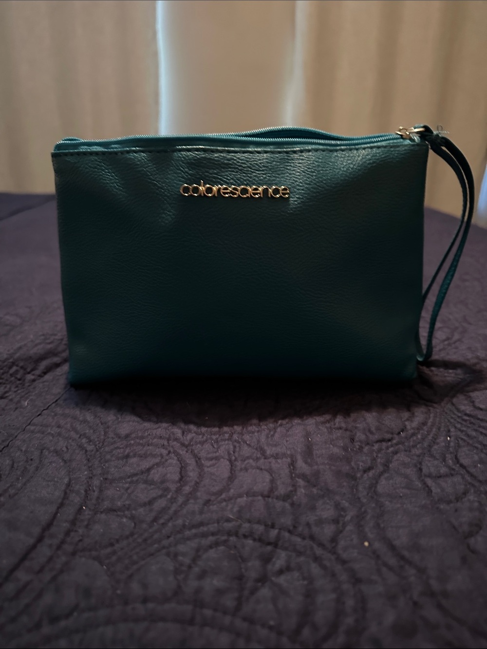 Colorescience Teal Wristlet Cosmetic Pouch